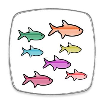 Fische - Viereckiger Kühlschrankmagnet - Weiß - Vorne