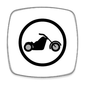 motorcycle - Square fridge magnet - white - Front