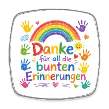 Danke für all die bunten Erinnerungen! - Viereckiger Kühlschrankmagnet - Weiß - Vorne