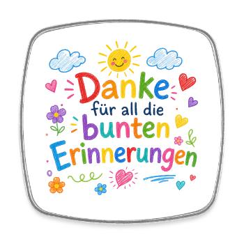 Danke für all die bunten Erinnerungen! - Viereckiger Kühlschrankmagnet - Weiß - Vorne