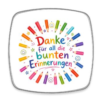 Danke für all die bunten Erinnerungen! - Viereckiger Kühlschrankmagnet - Weiß - Vorne