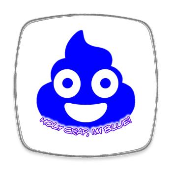 Blue Poop Glow - Viereckiger Kühlschrankmagnet - Weiß - Vorne