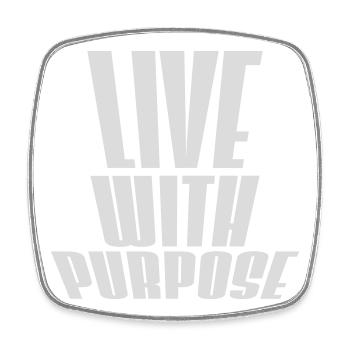 Live With Purpose Motivation Sinn Mindset Spruch - Viereckiger Kühlschrankmagnet - Weiß - Vorne