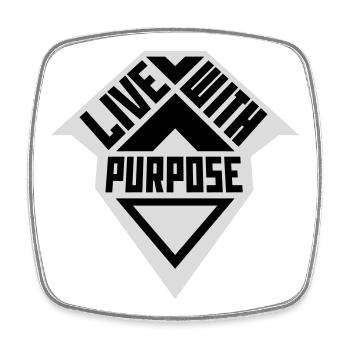 Live With Purpose Motivation Sinn Mindset Spruch - Viereckiger Kühlschrankmagnet - Weiß - Vorne