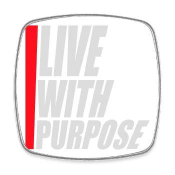Live With Purpose Motivation Sinn Mindset Spruch - Viereckiger Kühlschrankmagnet - Weiß - Vorne