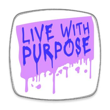 Live With Purpose Motivation Sinn Mindset Spruch - Viereckiger Kühlschrankmagnet - Weiß - Vorne