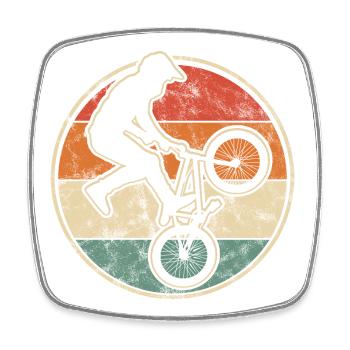 Graphisme de figures BMX biker dans le style vintage - Magnet carré - blanc - Devant