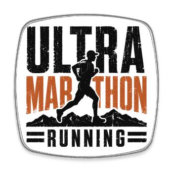 Ultra Marathon Running Distressed - Square fridge magnet - white - Front