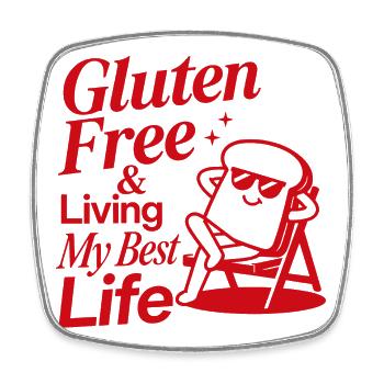 Gluten Free Living My Best Life - Viereckiger Kühlschrankmagnet - Weiß - Vorne