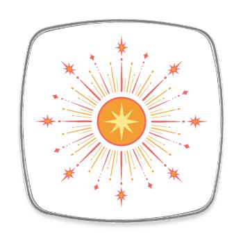 Mittsommer Stern – Litha Sonnen Symbol - Viereckiger Kühlschrankmagnet - Weiß - Vorne