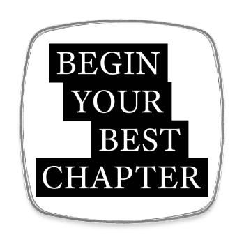 Begin Your Best Chapter Motivation - Viereckiger Kühlschrankmagnet - Weiß - Vorne