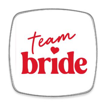 Team Bride! Heart - Square fridge magnet - white - Front