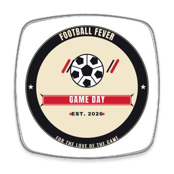 Football Fever 2026 — Vintage Soccer Emblem - Square fridge magnet - white - Front