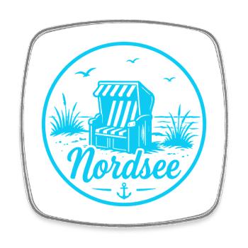 Nordsee Strandkorb Meer Küsten liebe - Viereckiger Kühlschrankmagnet - Weiß - Vorne