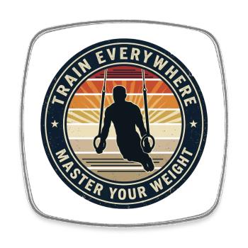 Calisthenics Bodyweight Training Fitness Strength - Square fridge magnet - white - Front