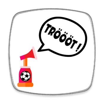 Fußball Stadion Tröte - Viereckiger Kühlschrankmagnet - Weiß - Vorne