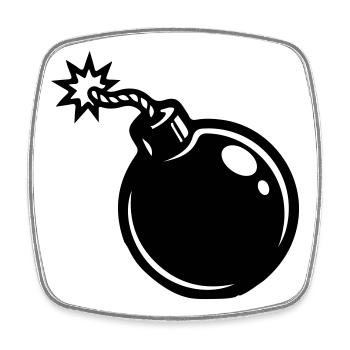 Bomb Icon - Square fridge magnet - white - Front