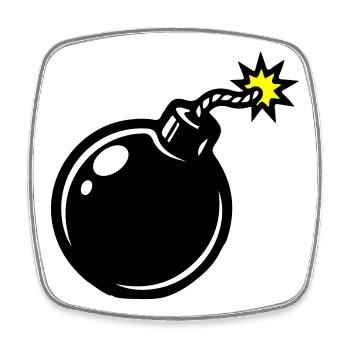 Bombe Comic - Viereckiger Kühlschrankmagnet - Weiß - Vorne