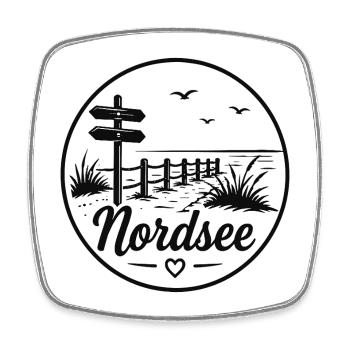 Nordsee Wegweiser Strand Dünenweg Küsten liebe - Viereckiger Kühlschrankmagnet - Weiß - Vorne