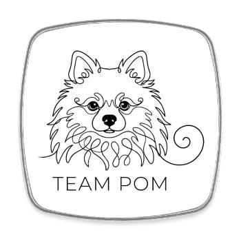 Team Pom One Line Art Pomeranian Pomeranian dog - Square fridge magnet - white - Front