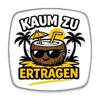 Kokosnuss Strandheld  - Viereckiger Kühlschrankmagnet - Weiß - Vorne