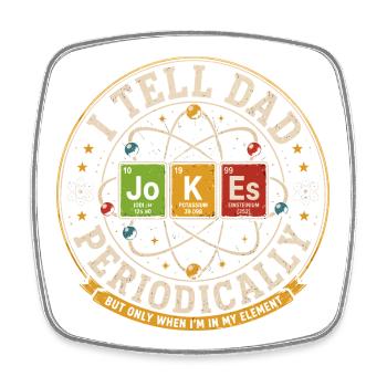 Ich erzähle Daddad-Witze ab und zu | Humorwissenschaft - Viereckiger Kühlschrankmagnet - Weiß - Vorne