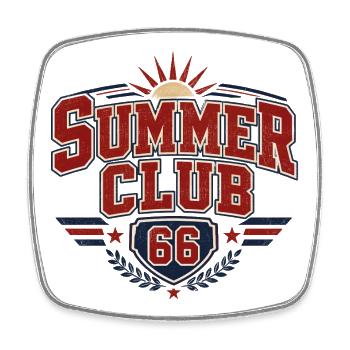 Retro Vintage Summer 66 Club - Square fridge magnet - white - Front
