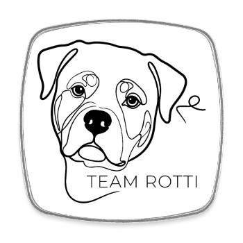 Team Rotti One Line Art Rottweiler dog - Viereckiger Kühlschrankmagnet - Weiß - Vorne