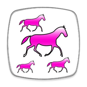 horses - Square fridge magnet - white - Front