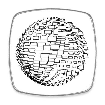 Parametric Sphere - Square fridge magnet - white - Front