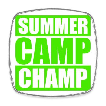 Summer Camp Champ Fun Kids Outdoor Adventure - Square fridge magnet - white - Front