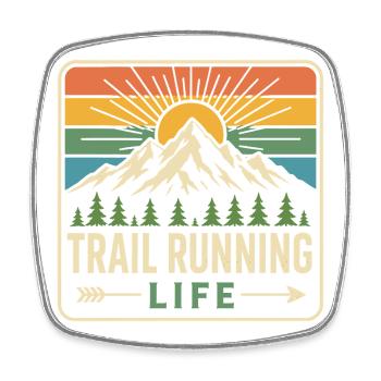 Trailrunning-Leben - Viereckiger Kühlschrankmagnet - Weiß - Vorne