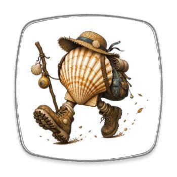 Jakobsmuschelpilger-Camino de Santiago - Viereckiger Kühlschrankmagnet - Weiß - Vorne