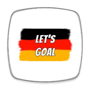 Let's Goal -Deutschland Flagge Fußball Fan-Shirt - Viereckiger Kühlschrankmagnet - Weiß - Vorne