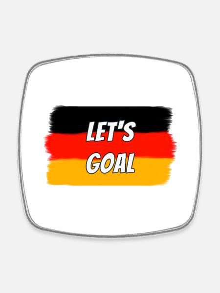 Let's Goal - Germany Flag Football Fan Shirt - Square fridge magnet - white