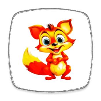 Feuriger Fuchs-Toon-Charme - Viereckiger Kühlschrankmagnet - Weiß - Vorne