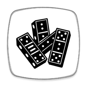 Dominos - Magnet carré - blanc - Devant