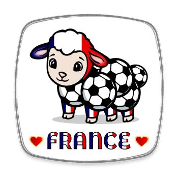 France Mounton Enfants Football - Magnet carré - blanc - Devant