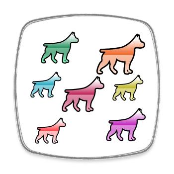 canine - Magnet carré - blanc - Devant