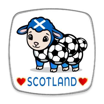 Scotland Lamb Soccer - Square fridge magnet - white - Front