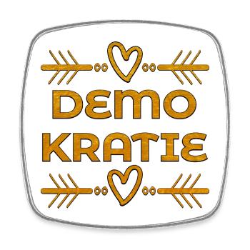Demokratie Haltung Herz - Viereckiger Kühlschrankmagnet - Weiß - Vorne