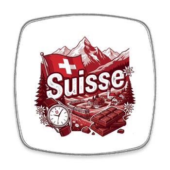 Switzerland Switzerland Switzerland - Square fridge magnet - white - Front
