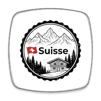Suisse Suisse Suisse Souvenir - Magnet carré - blanc - Devant