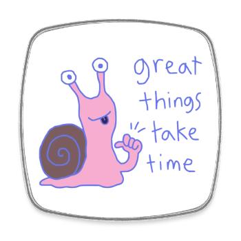Great things take time - Square fridge magnet - white - Front