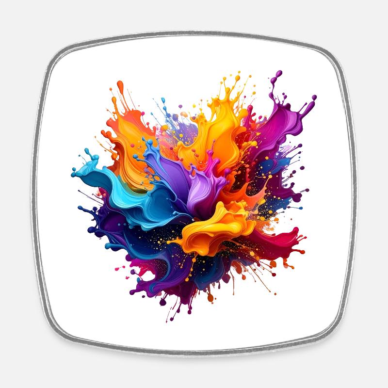 Paint Splash Explosion - Square fridge magnet - white