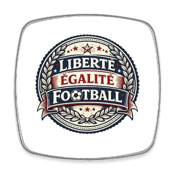 Liberté Égalité Football Vintage - Magnet carré - blanc - Devant