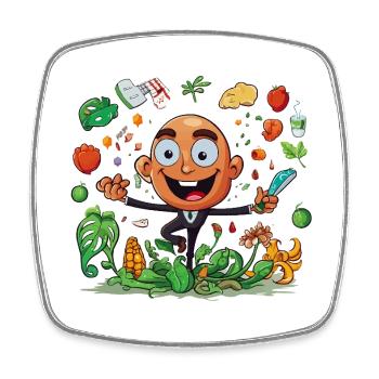 Kitchen Hero Vegetable Magic - Square fridge magnet - white - Front