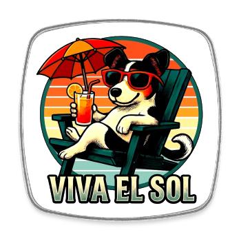VIVA EL SOL - Viereckiger Kühlschrankmagnet - Weiß - Vorne