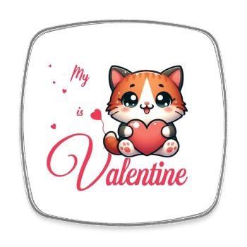 Kätzchen Valentinstag Herzdesign - Viereckiger Kühlschrankmagnet - Weiß - Vorne