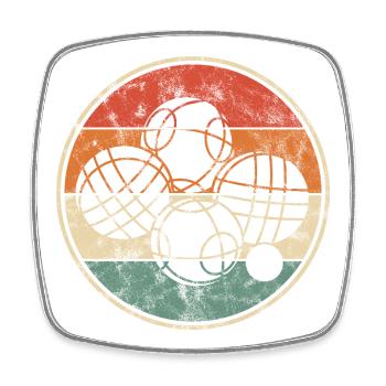 Boules de boccia et pétanque vintage graphiques de boccia - Magnet carré - blanc - Devant